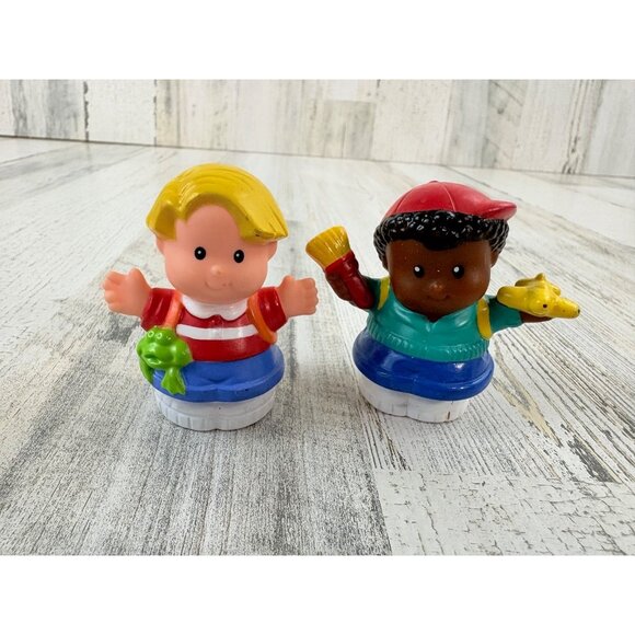 Fisher-Price Little People Figures Lot 6 Teacher Student Crossing Guard Backpack - Picture 6 of 8